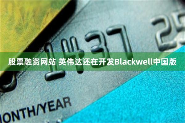 股票融资网站 英伟达还在开发Blackwell中国版