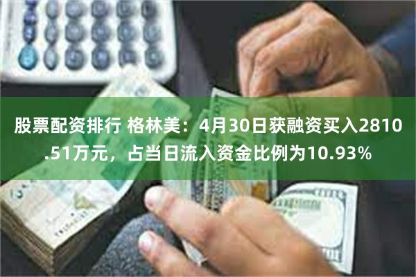 股票配资排行 格林美：4月30日获融资买入2810.51万元，占当日流入资金比例为10.93%
