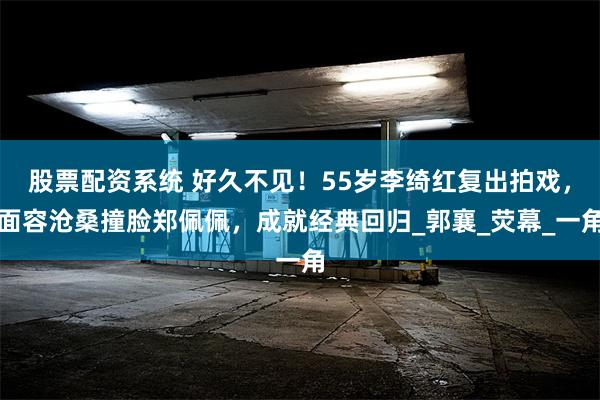 股票配资系统 好久不见！55岁李绮红复出拍戏，面容沧桑撞脸郑佩佩，成就经典回归_郭襄_荧幕_一角