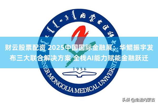财云股票配资 2025中国国际金融展：华鲲振宇发布三大联合解决方案 全栈AI能力赋能金融跃迁