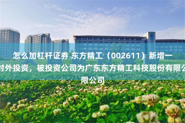 怎么加杠杆证券 东方精工（002611）新增一起对外投资，被投资公司为广东东方精工科技股份有限公司