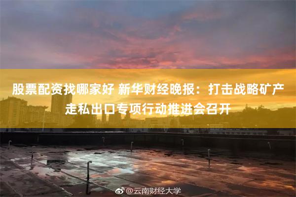股票配资找哪家好 新华财经晚报：打击战略矿产走私出口专项行动推进会召开